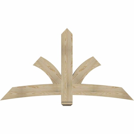 Ekena Millwork Davenport Rough Sawn Timber Gable Bracket, Douglas Fir, 72"W x 39"H x 4"D x 6"F, 13/12 Pitch GBW072X39X0406DAV00RDF